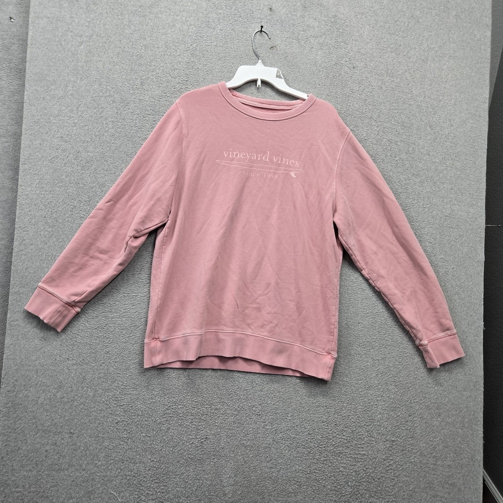 Vineyard Vines Men Sweatshirt M Pink Logo Spellout Casual All Seasons
